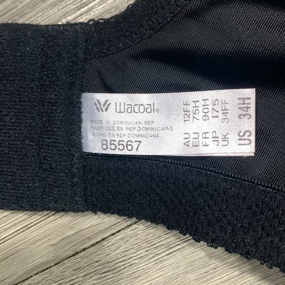 WACOAL Awareness Underwire Seamless Black Bra #85567 size 34H - Picture 10 of 13